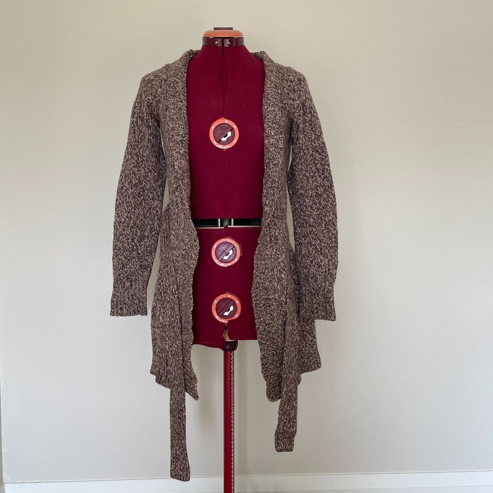 Old Navy | Belted Burgundy Open Knit Cardigan